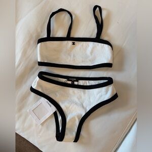 CHANEL Black and White Bikini Set
